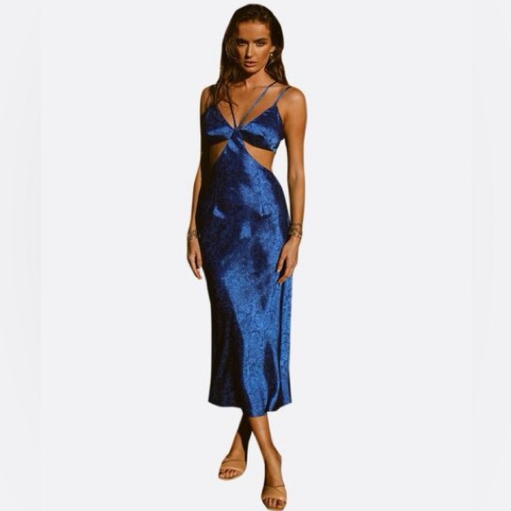Cobalt blue maxi slip dress/ medium